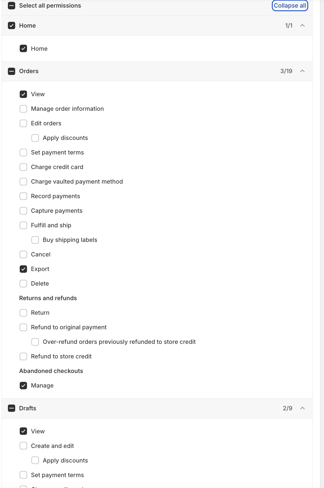Shopify Permissions Page1