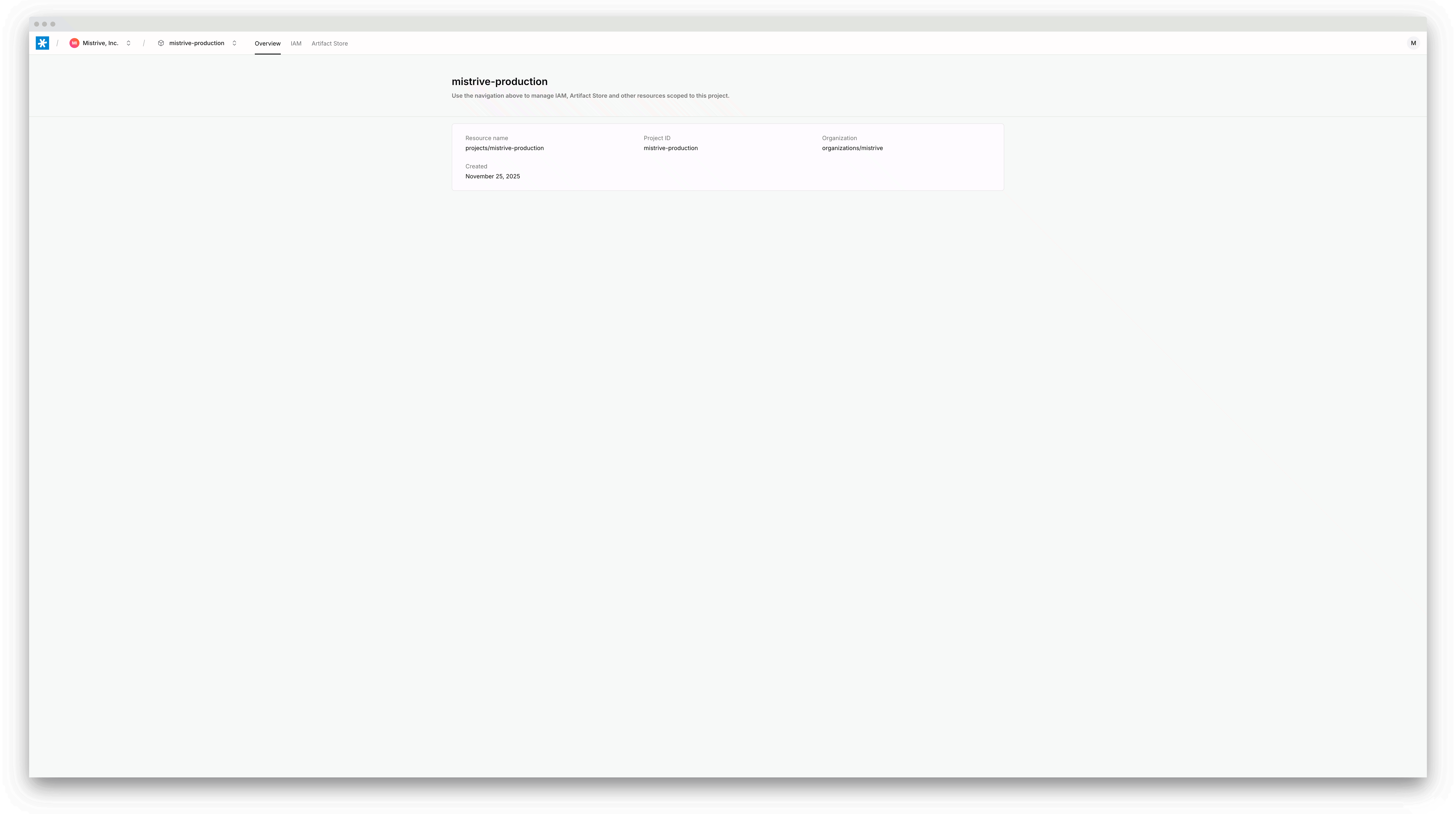Mistrive Console in light mode