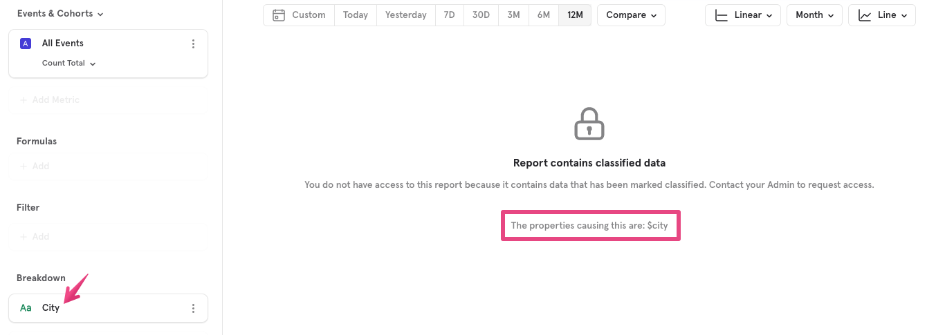 Analysis Reports Warning