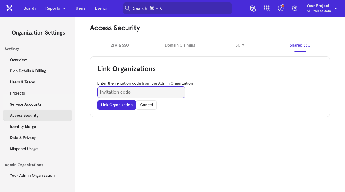 SSO Enter Linking Code Image
