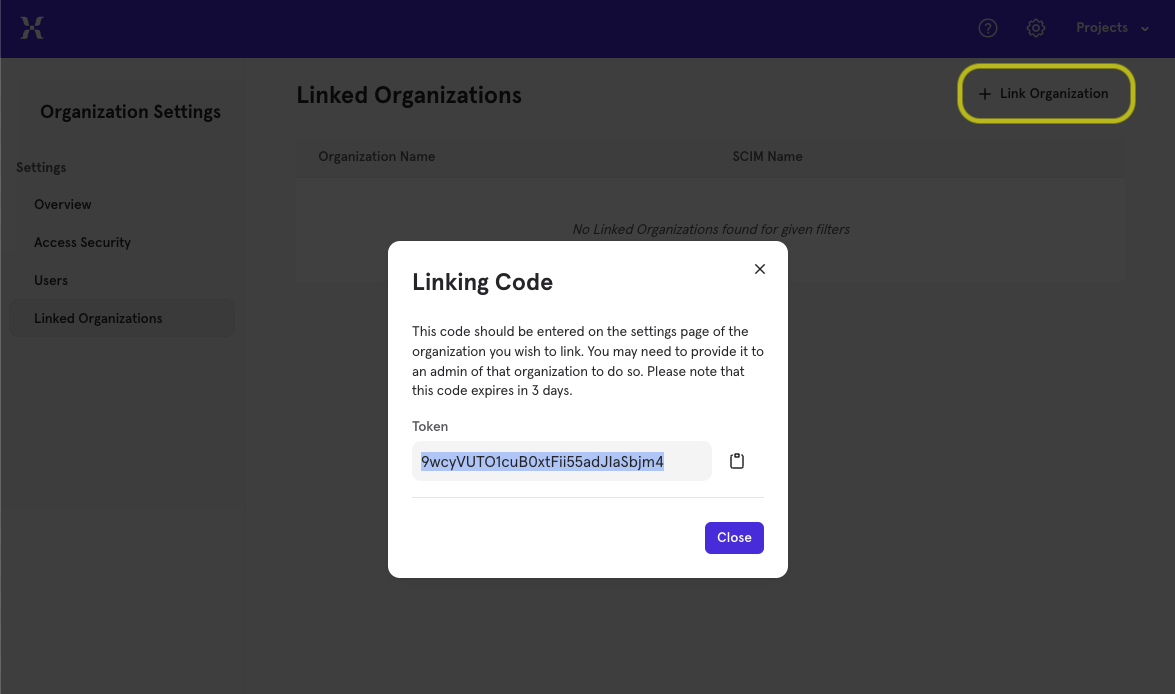SSO Generate Linking Code Image