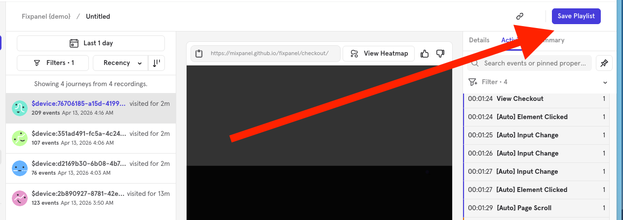 Save Playlist button