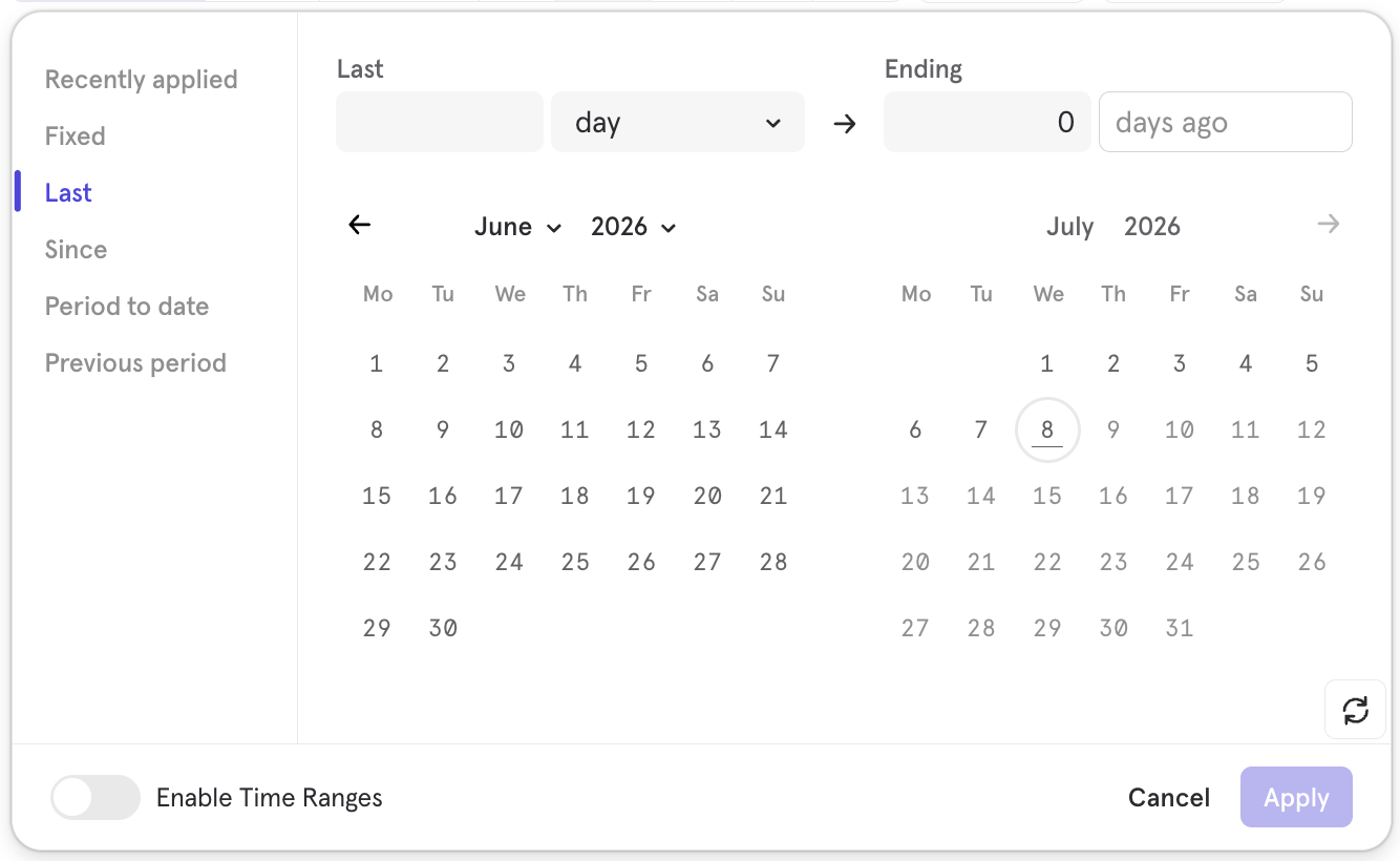 Date Picker Last