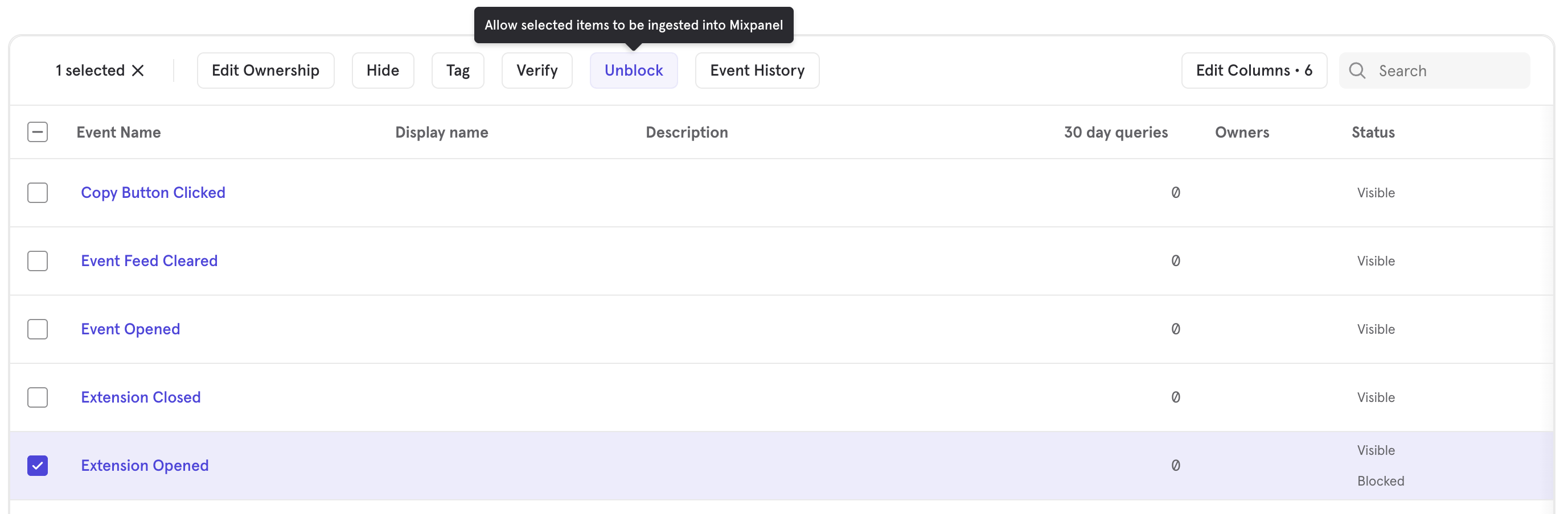 Lexicon Unblock Events