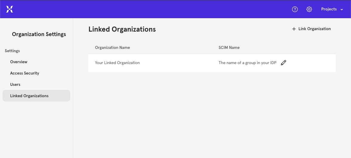 SSO Linked Organizations Image