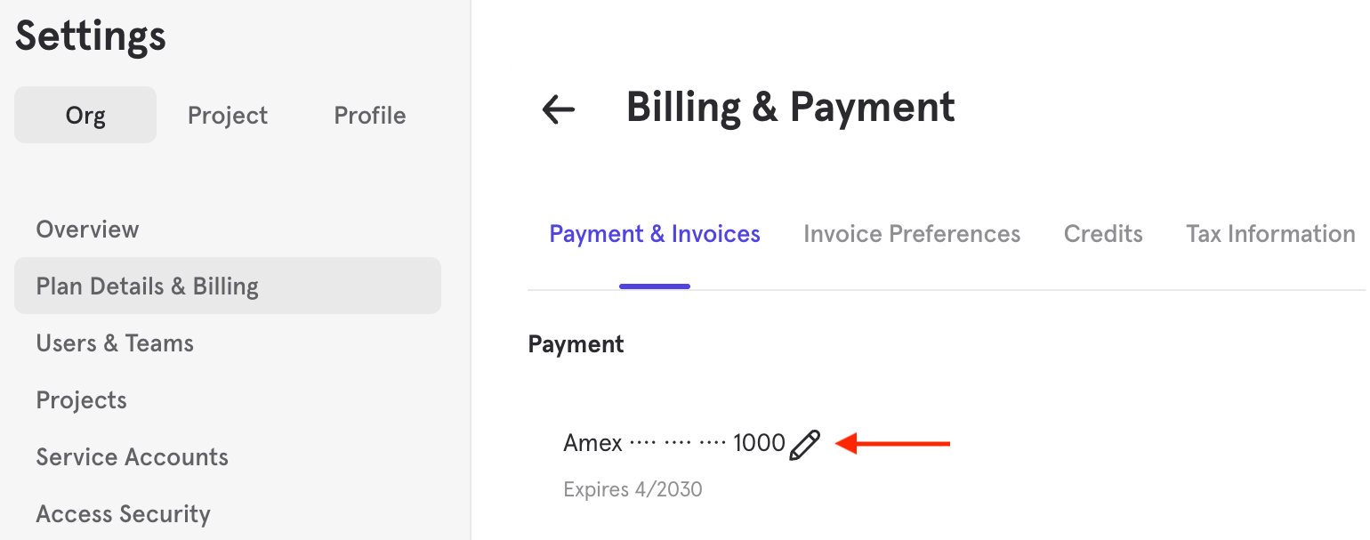 Edit Payment Method