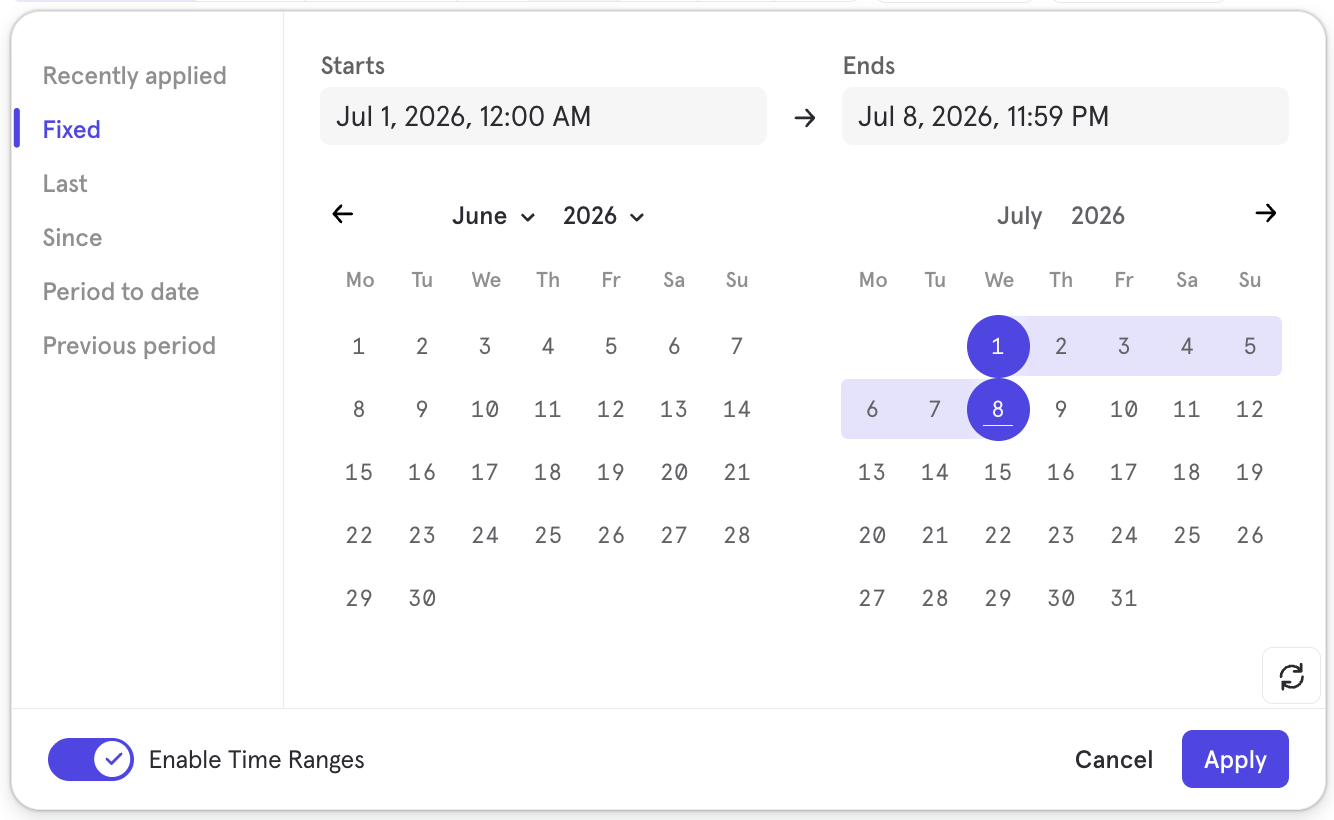 Date Picker Fixed Time Ranges Date Picker Fixed Time Ranges