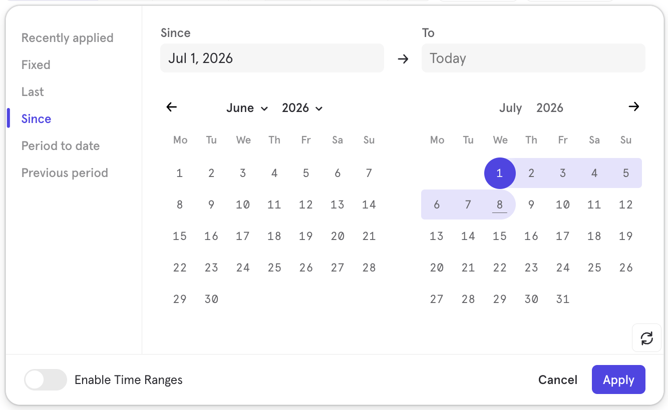 Date Picker Since Date Picker Since