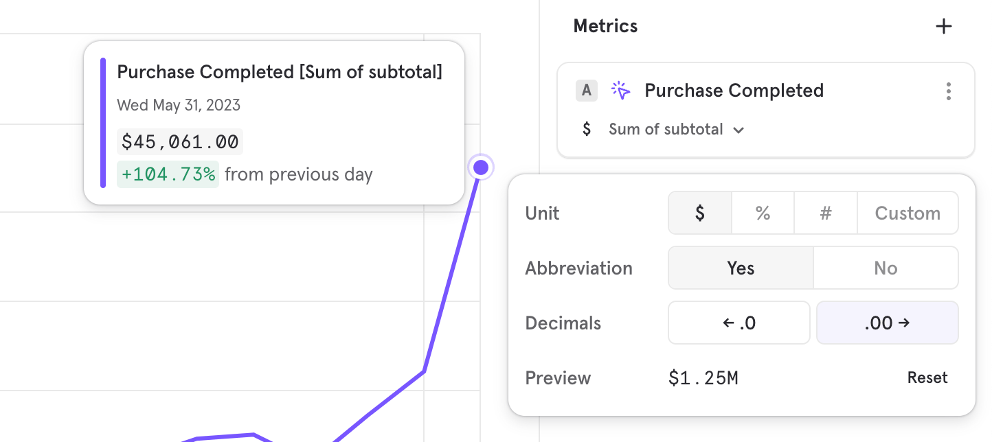 Set units for your metrics
