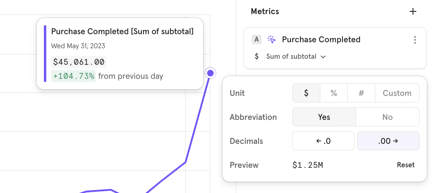 Set units for your metrics