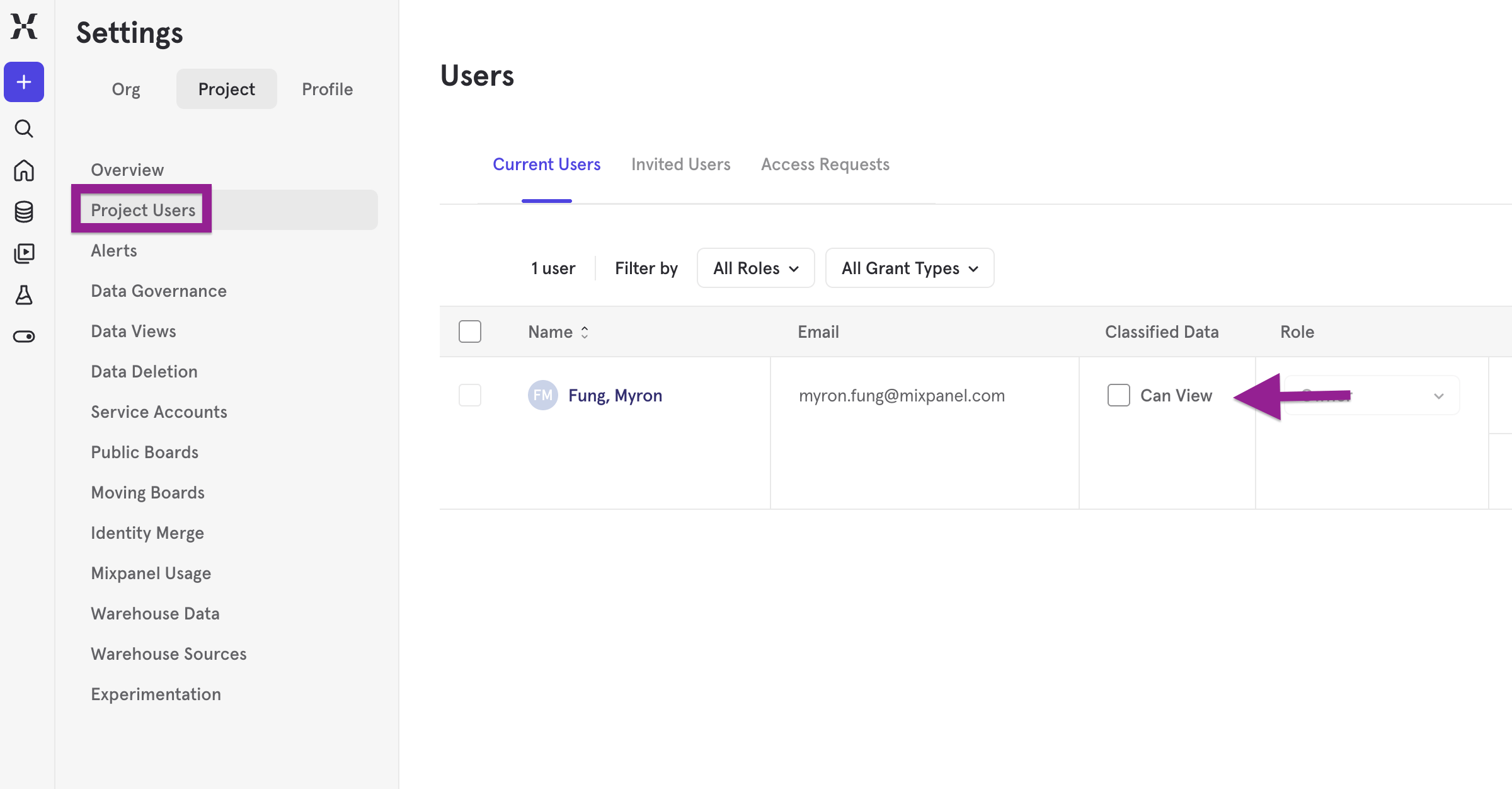 Mark Classified Viewing Perms
