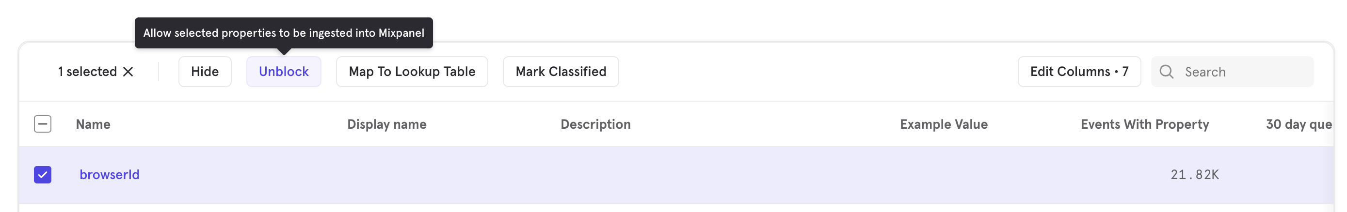 Lexicon Unblock Properties