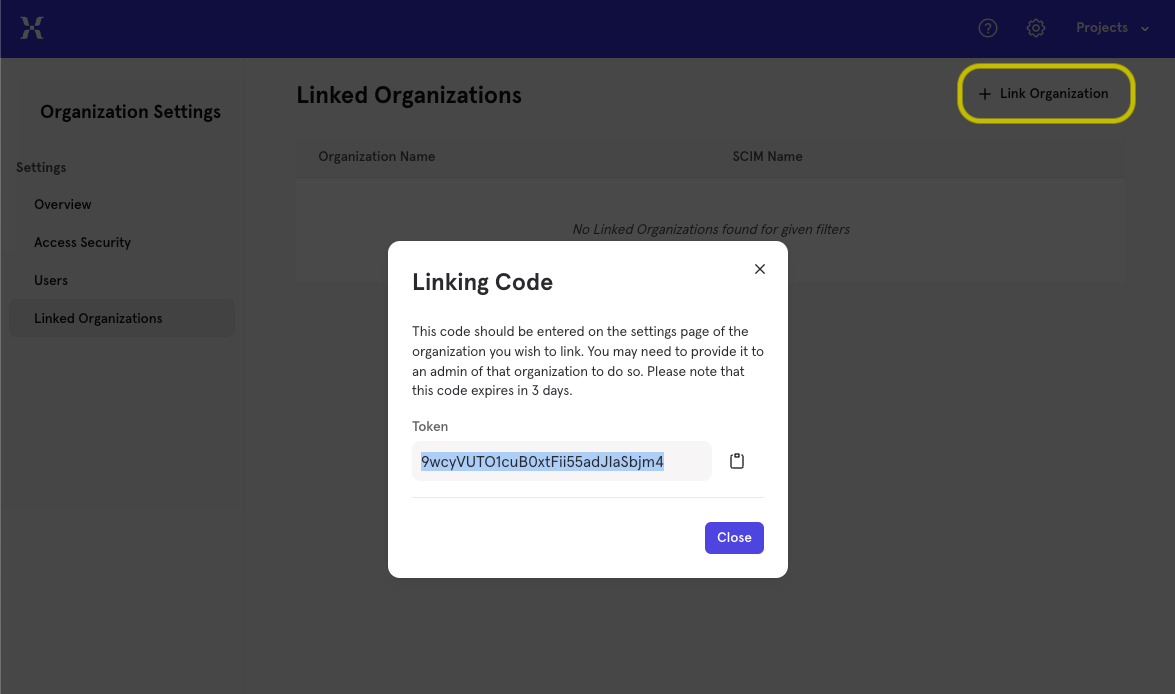 SSO Generate Linking Code Image