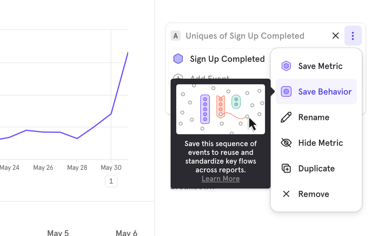 Insights Saved Behaviors
