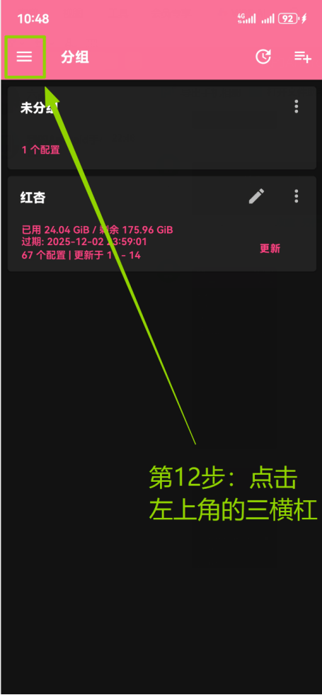 再次打开 NekoBox 侧边菜单