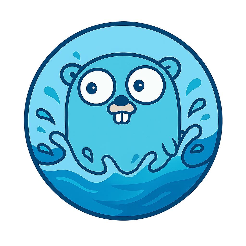 Illustration of a Gopher in water