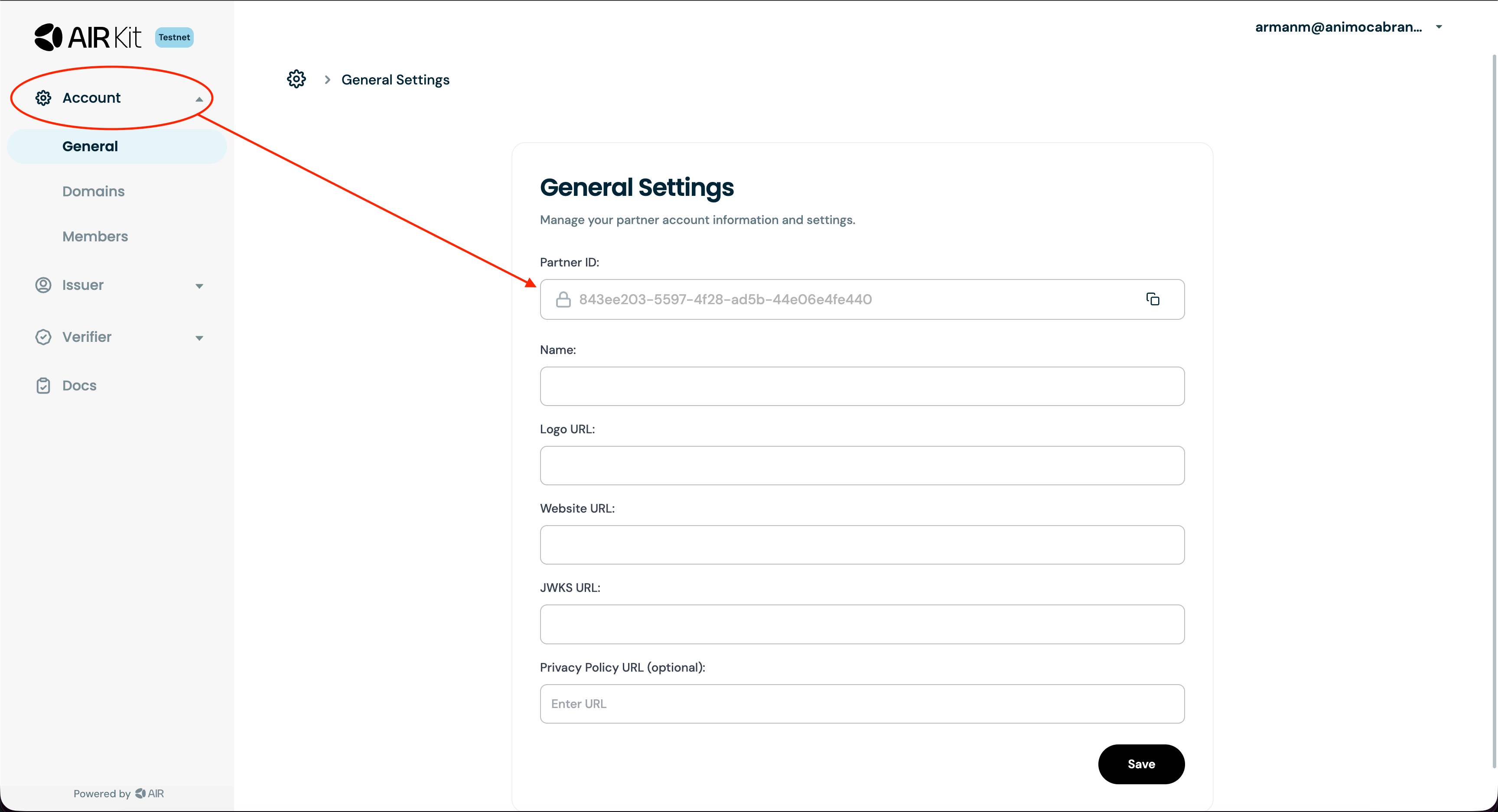 Quickstart - get partner ID