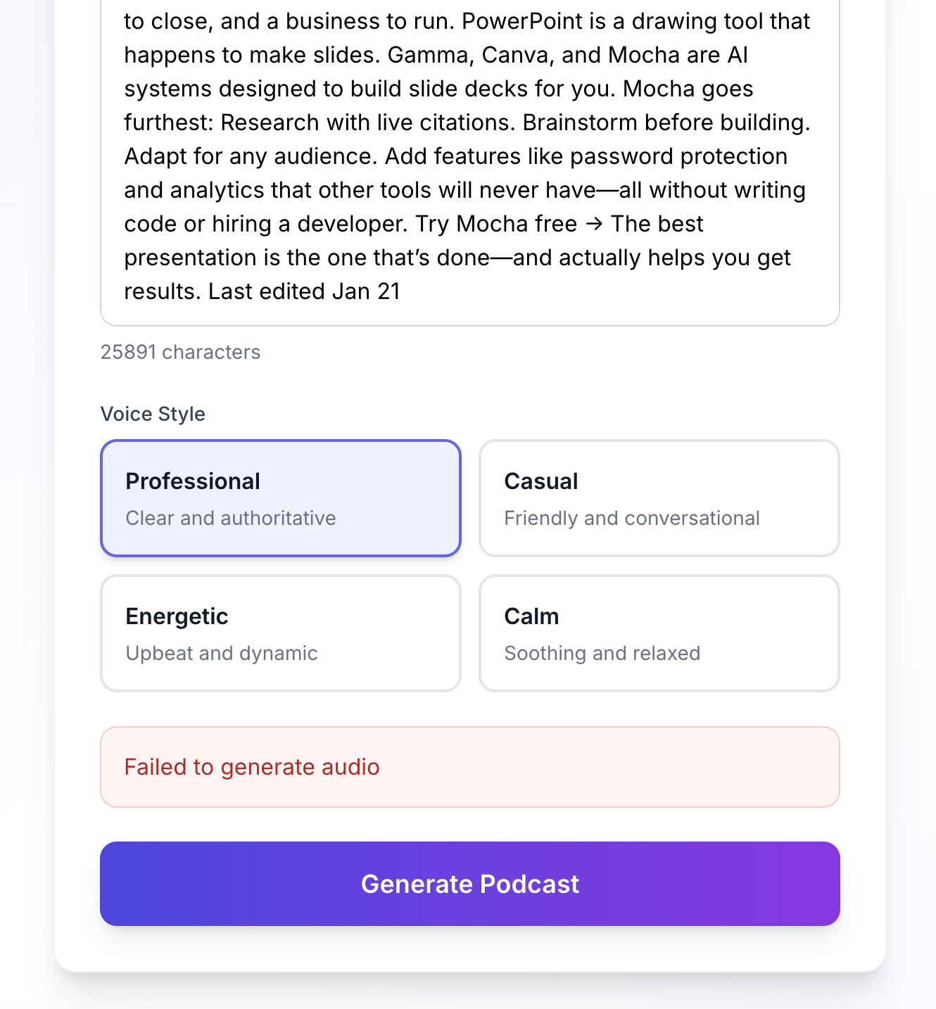 ElevenLabs Voice Generation