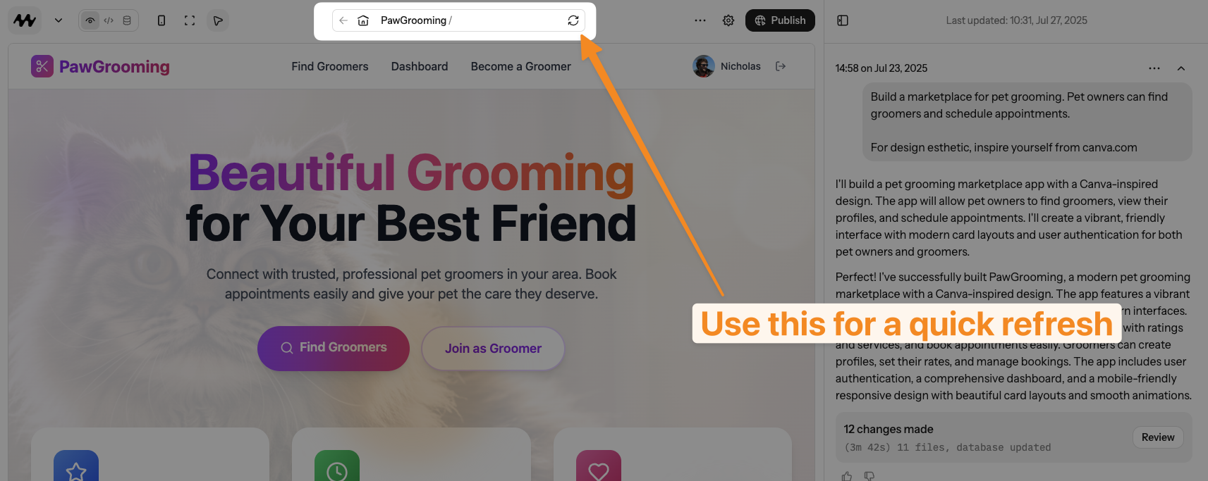 How to do a quick refresh