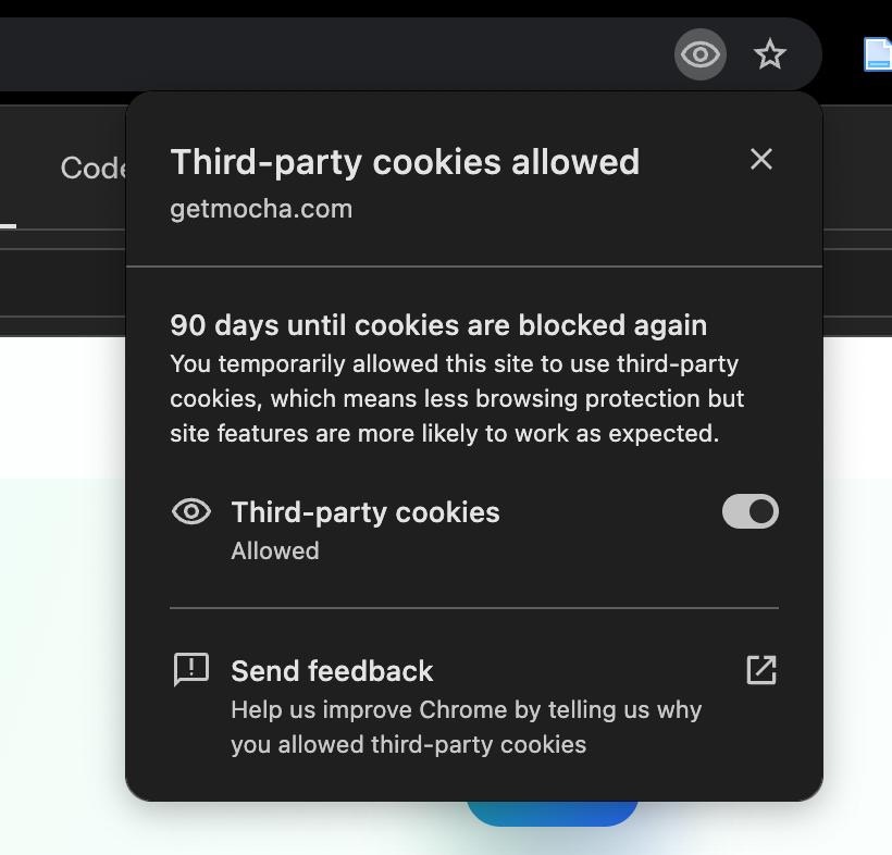 Third-party cookie blocked