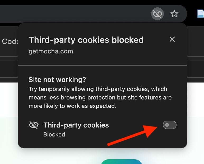 Third-party cookie blocked