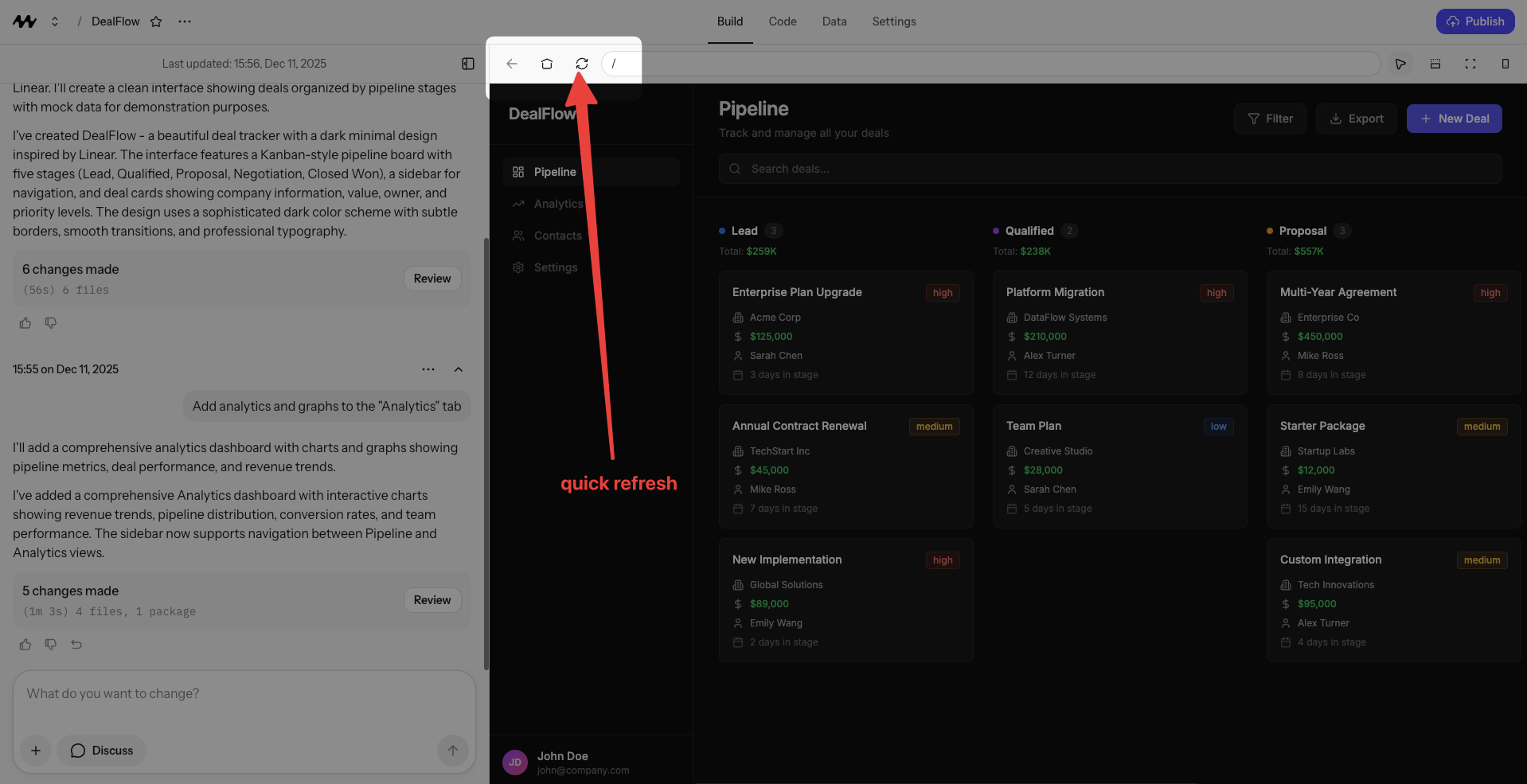 How to do a quick refresh