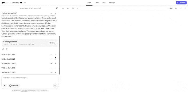 Viewing a previous version