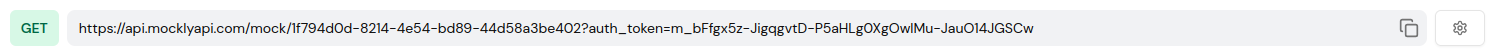 Screenshot of mock API editor URL.