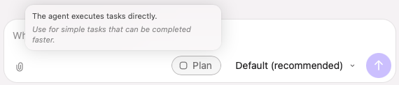 Composer with the Plan toggle off