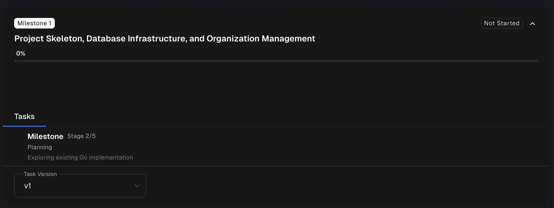 Milestone agent planning