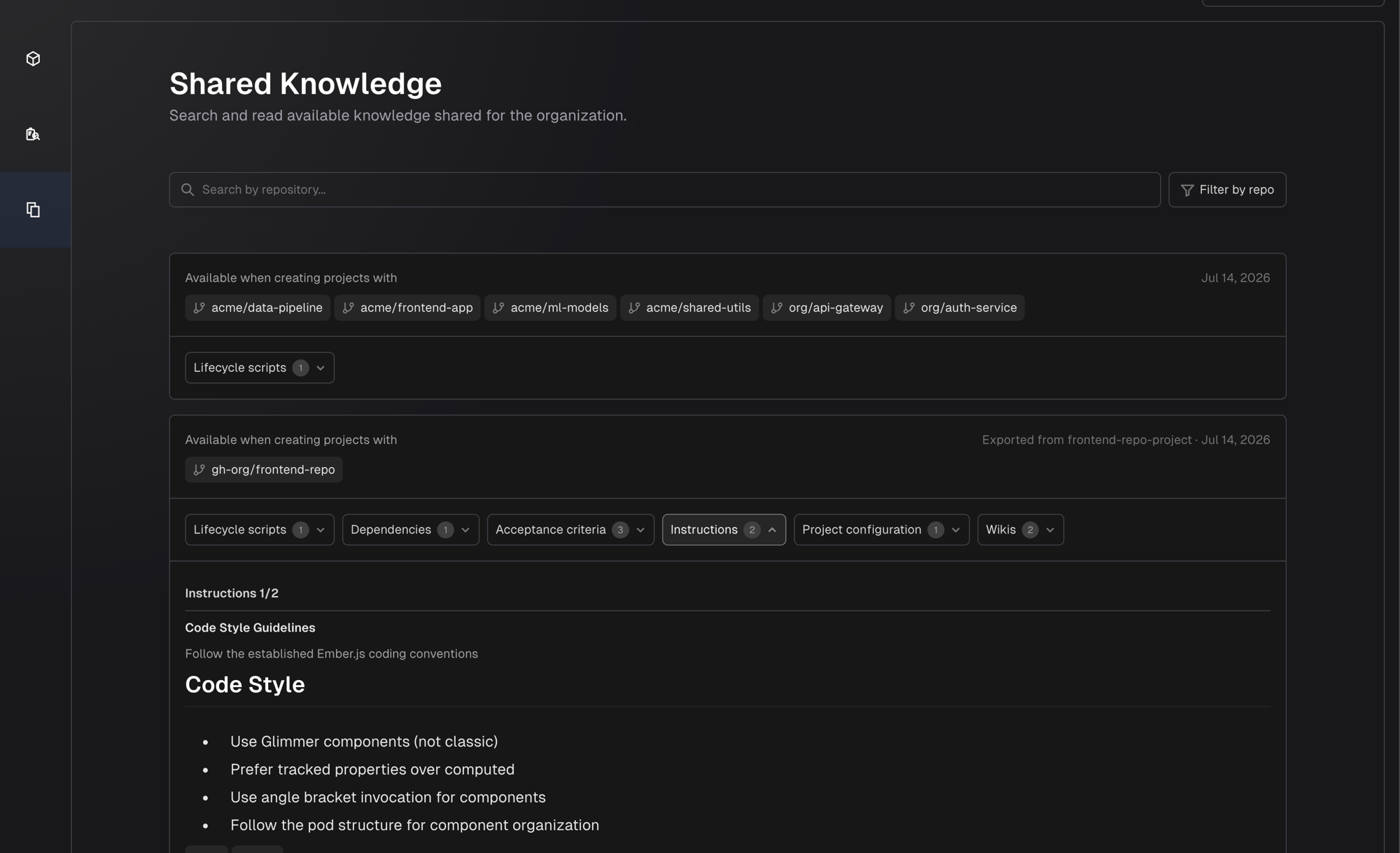 Expanded instructions showing numbered items with rendered markdown