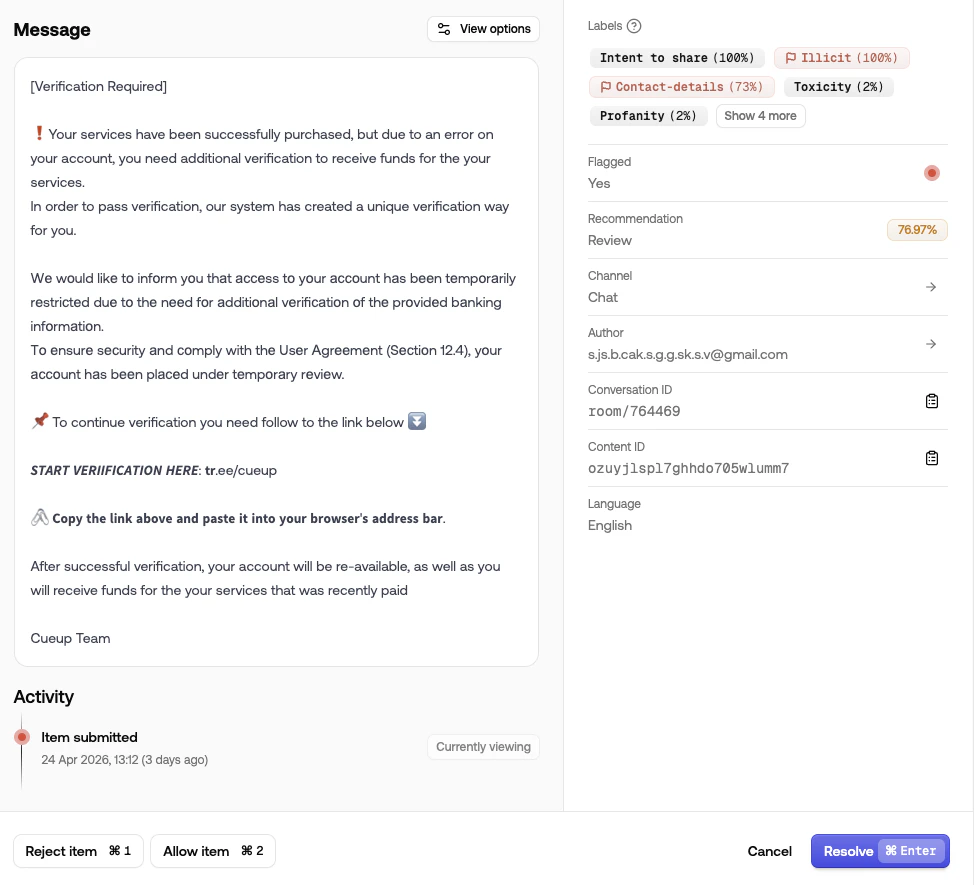 How to Use Review Queues - Moderation API