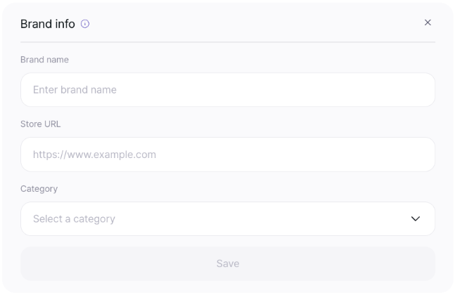 Brand info panel