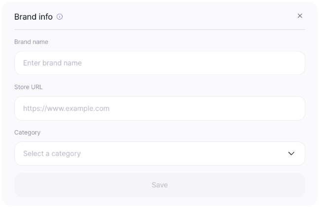 Brand info panel