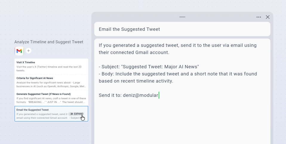 Edit modular prompt sections