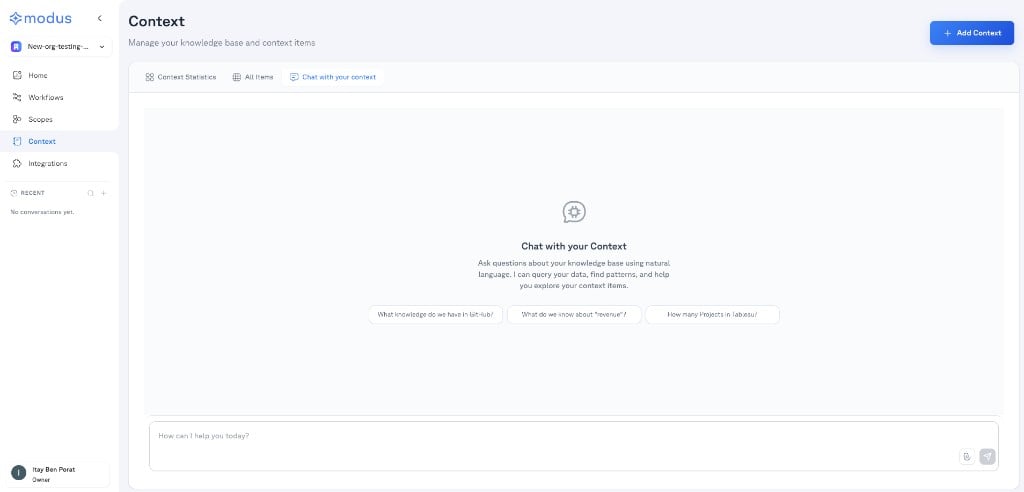 Chat with your Context view with natural-language suggestions
