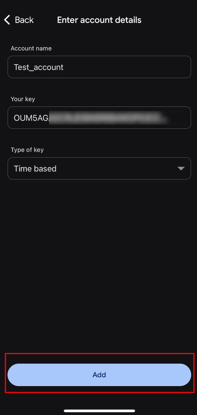 Key type selection