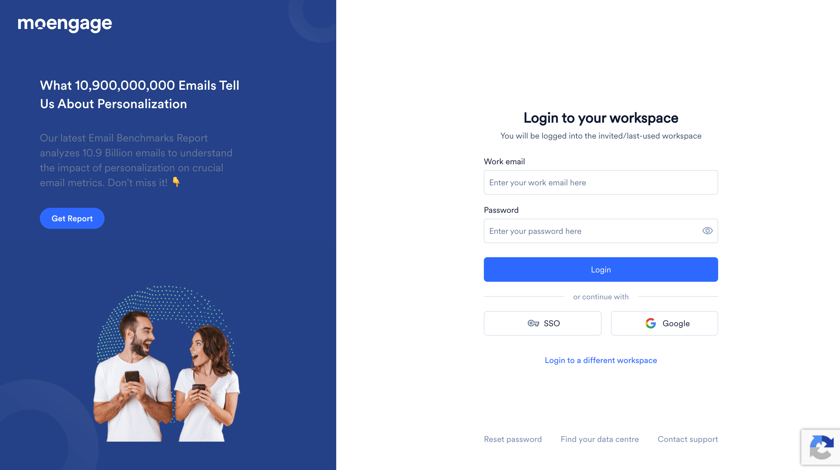 Login page