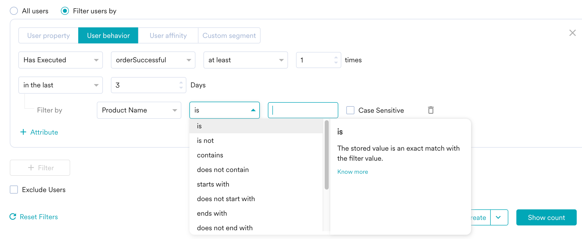 Segmentation User Attributes