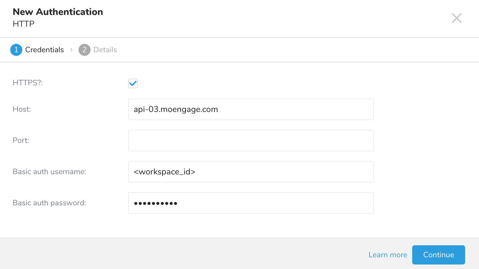 MoEngage destination configuration in Treasure Data