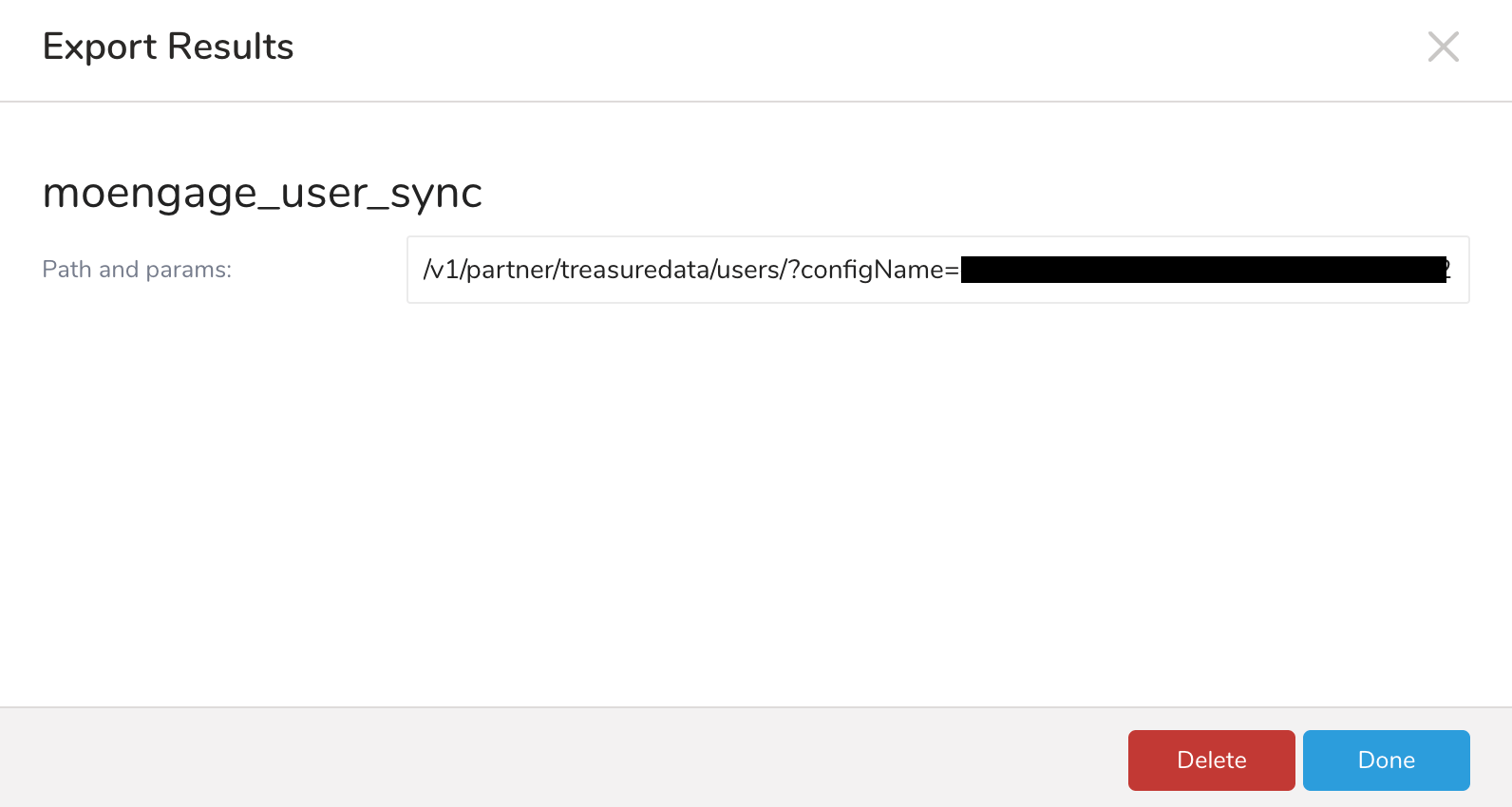 MoEngage URL configuration in Treasure Data export
