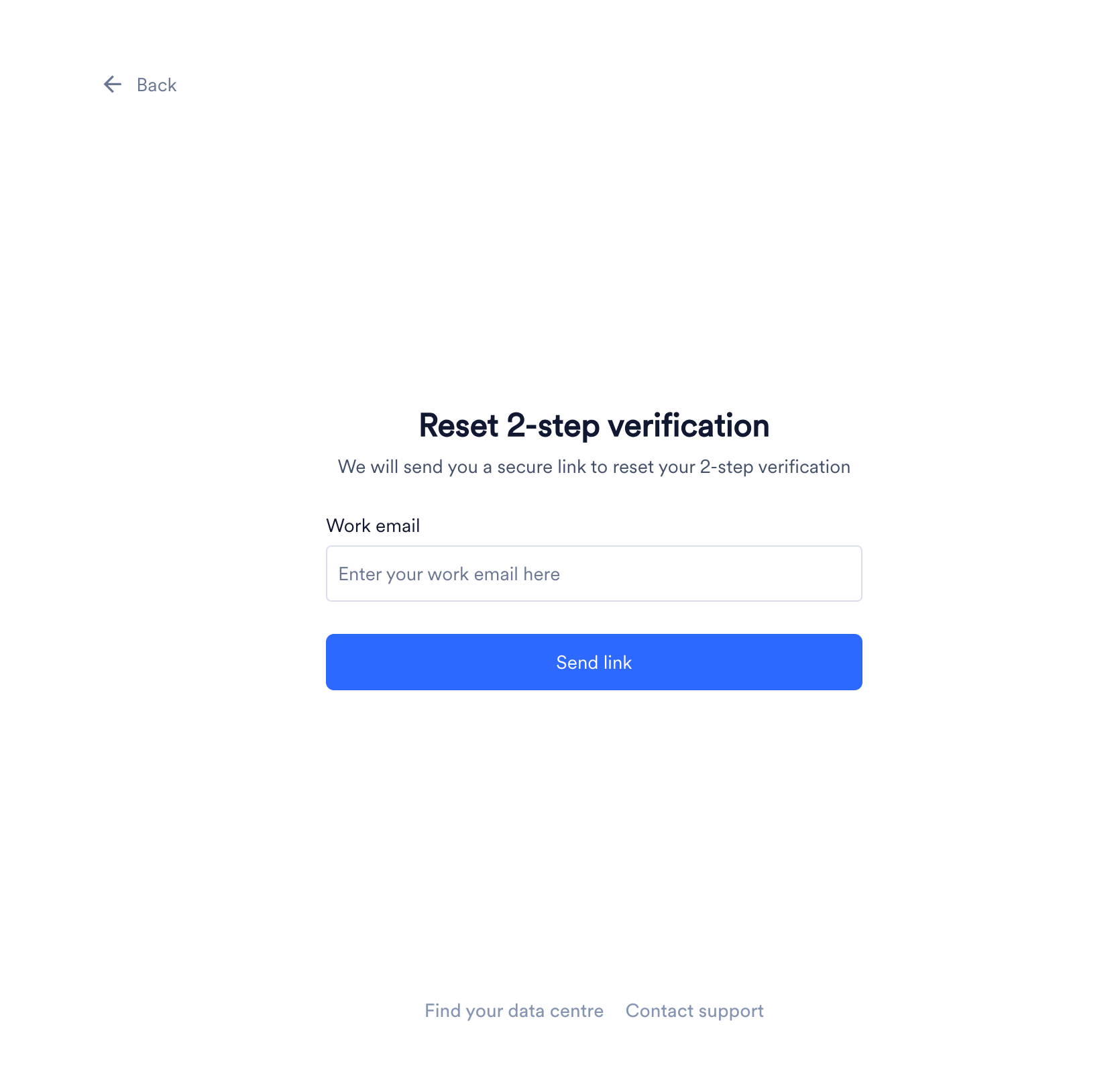 Receive reset link
