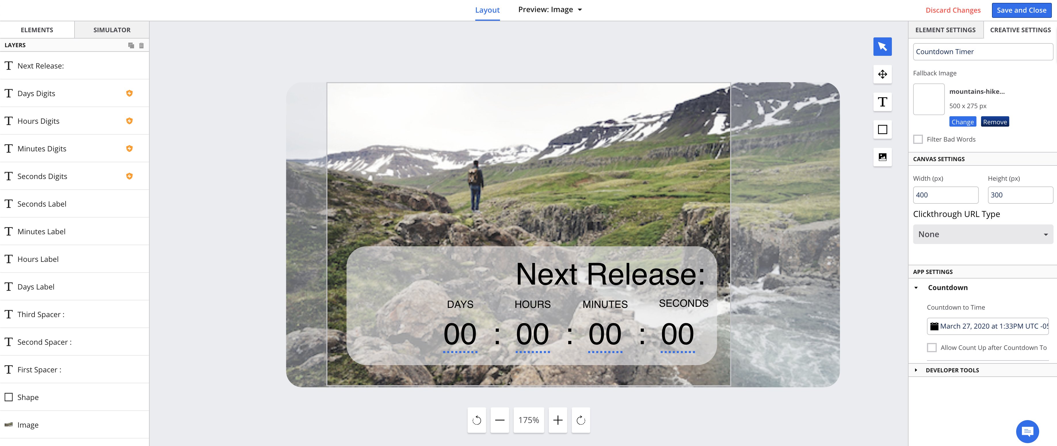 Movable Ink editor with personalization data being mapped to image elements