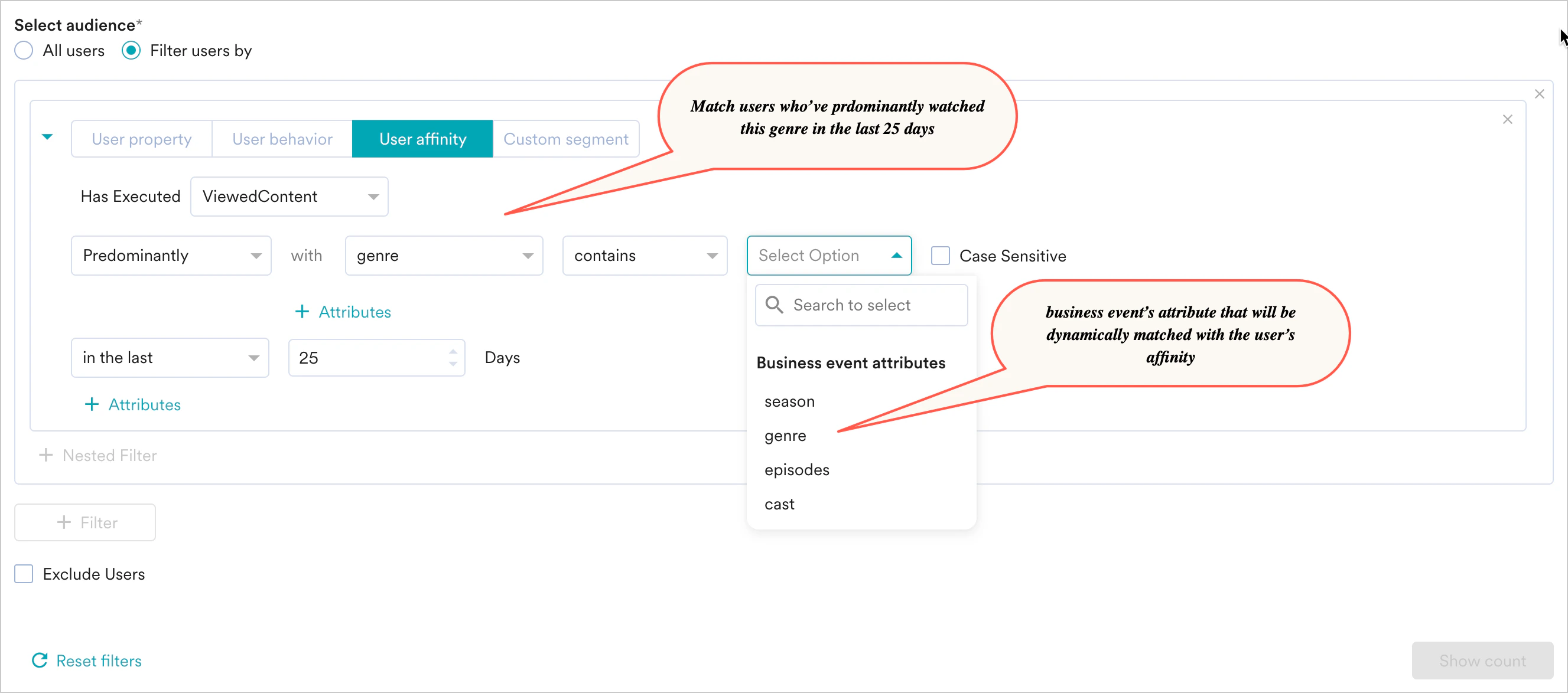 User Affinity Email