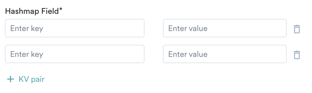 Hash Maps input rendered as key and value input boxes