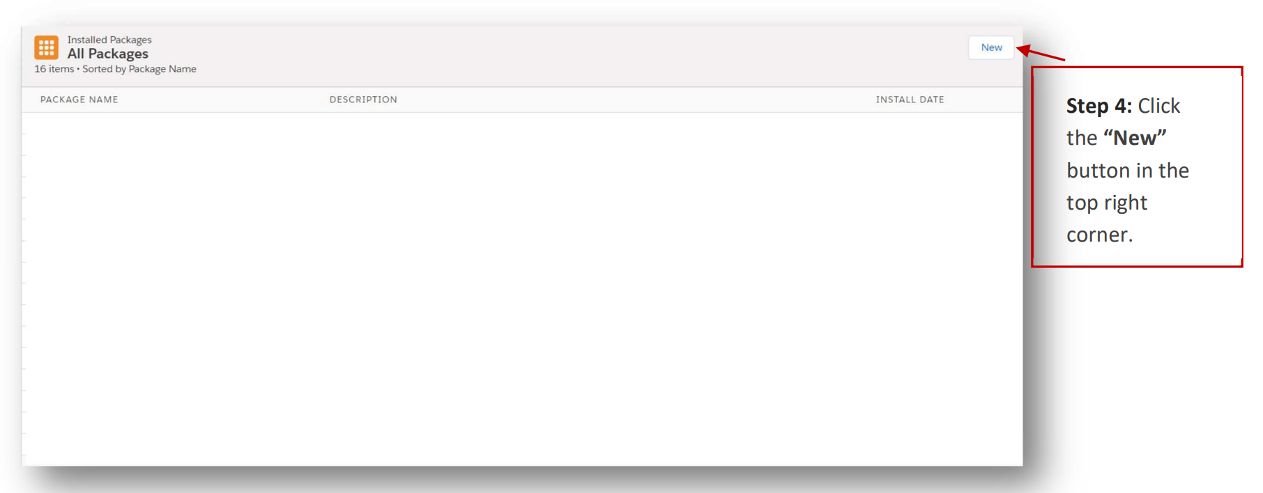 Creating a new package in SFMC Installed Packages