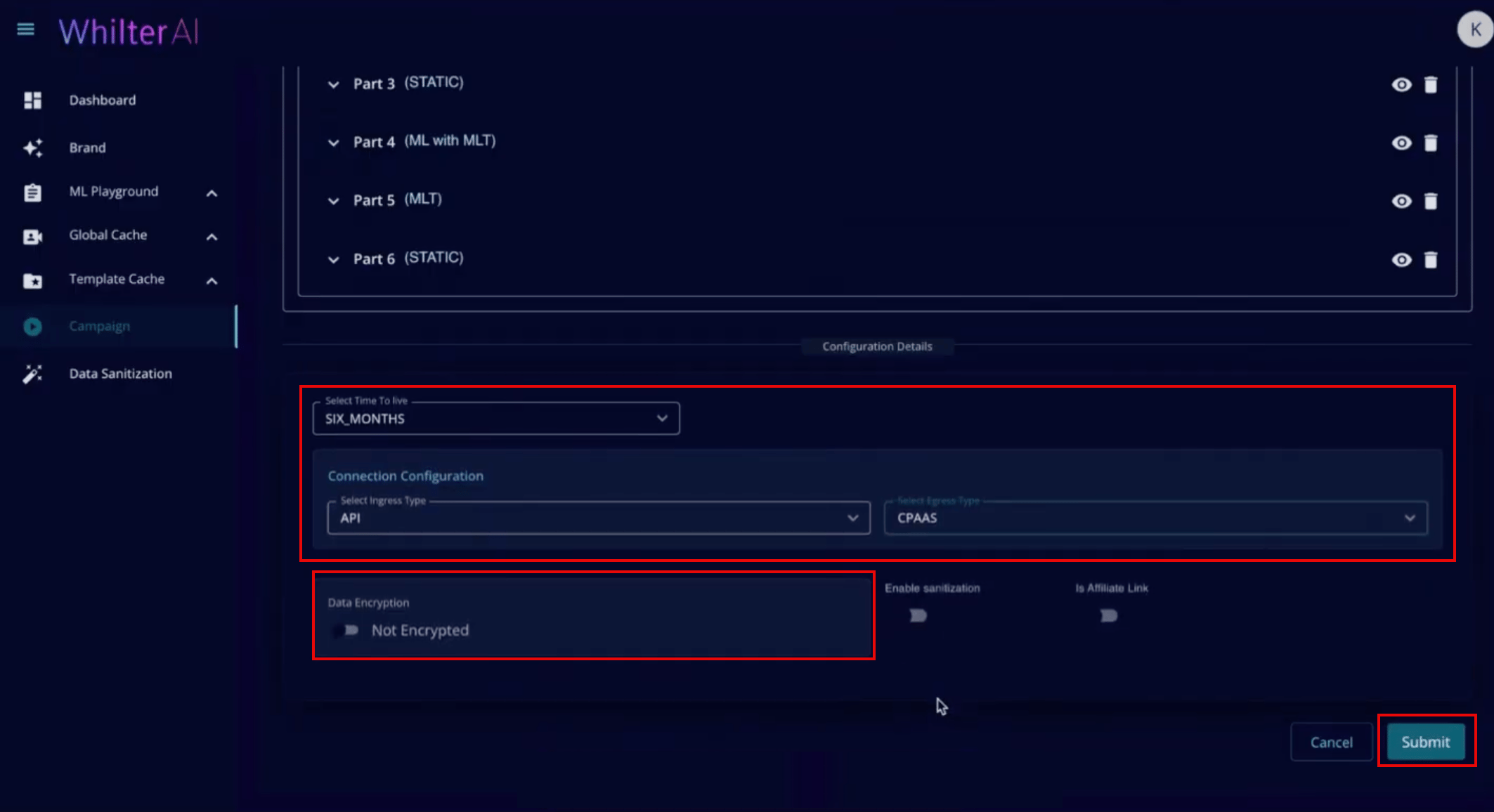 Campaign Setup Screenshot