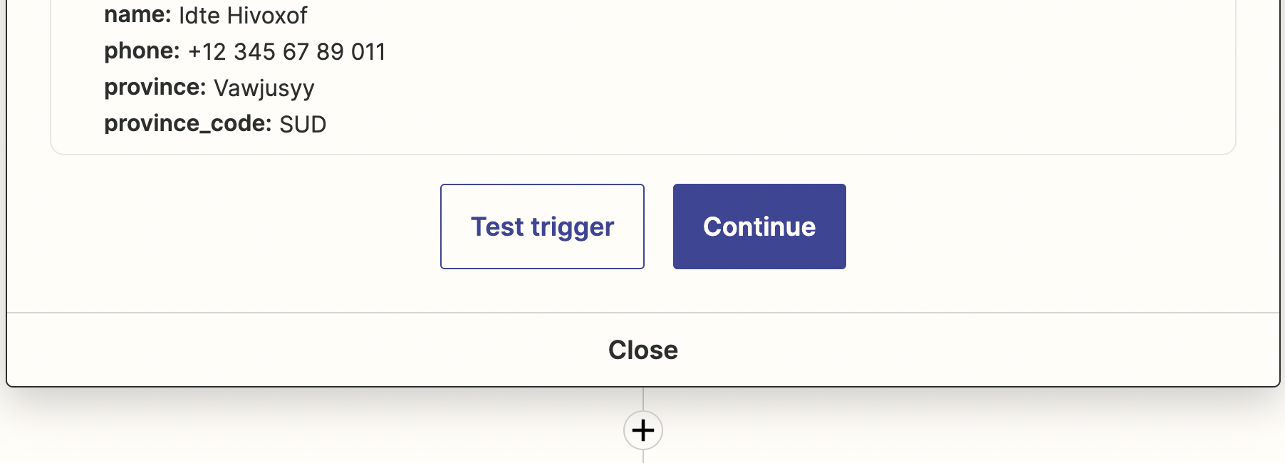 Test trigger sample data for Shopify New Paid Order