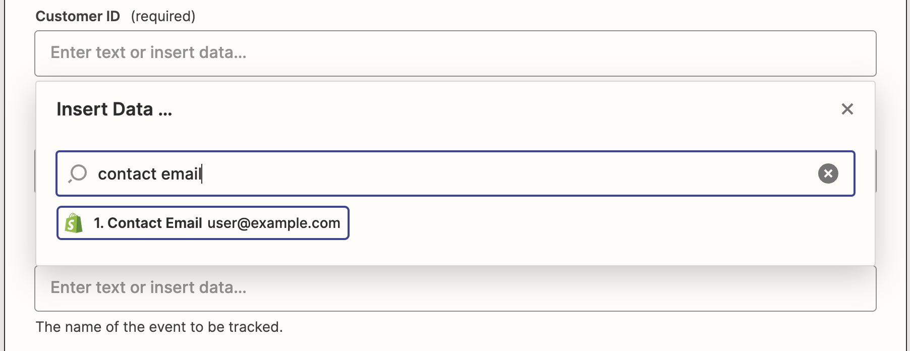 Adding custom event attributes mapped from Shopify outputs