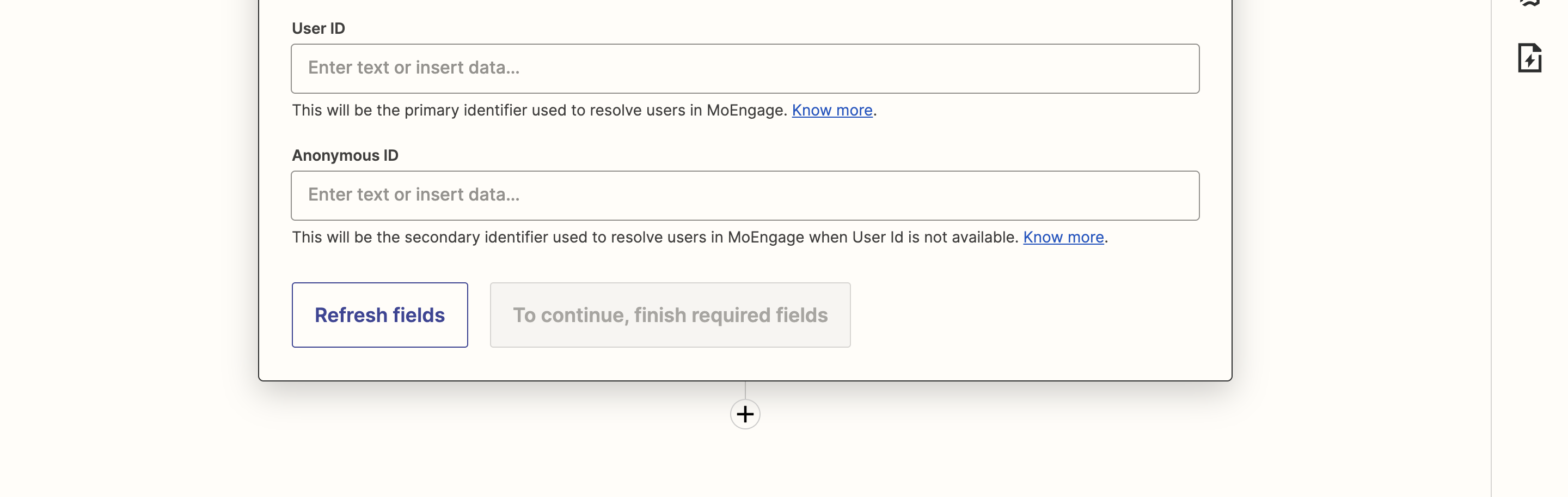 MoEngage account selection in the cohort action setup